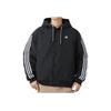adidas Однобортная повседневная куртка с логотипом и капюшоном, мужская верхняя одежда, черный IK7669