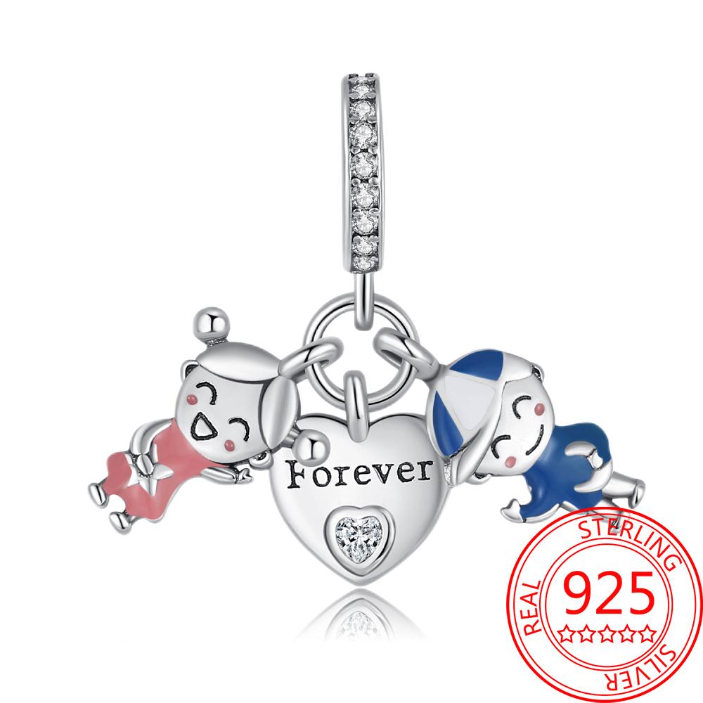 Медные Блестящие Розовые Подвески-Шармы в Форме Сердца Подходят для Оригинального Браслета для Женщин Ювелирные Изделия в Подарок на День Святого Валентина