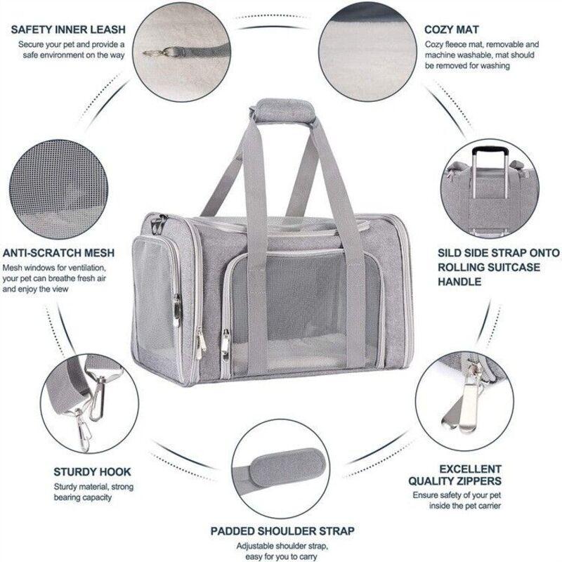 Большая сумка-переноска для домашних животных, портативная мягкая тканевая складная дорожная сумка для собак, кошек, щенков