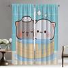 Peach Mochi Cat Curtains Child Room Anti-mosquito Curtains for Camera Halloween Decoration Partition Living Room Curtain Shades