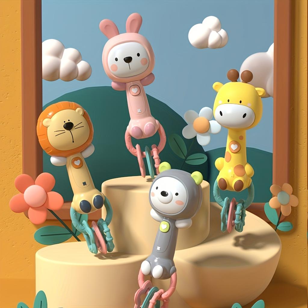 Детская музыкальная игрушка-шейкер «Жираф»: 6+ месяцев, Раннее обучение, Жевательная, 0-3 года, Ручная погремушка, Идеальный подарок для малышей