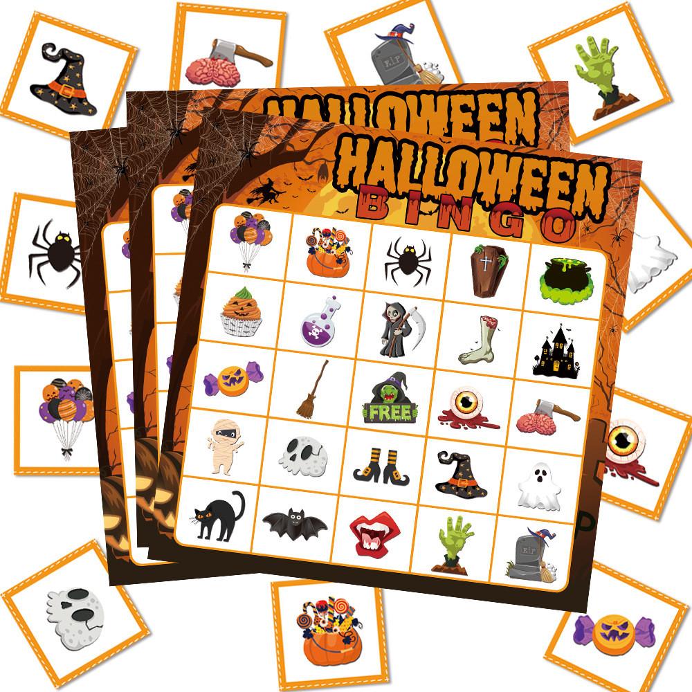 Halloween Party Bingo Game With Call Sheets And Sticker Pack For Kid And Family Events