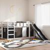 VidaXL Bunk Bed with Slide and Curtains White and Black 90x200 Cm, Bed, Bed Frame, Low Bunk Bed, Furniture of 3284110
