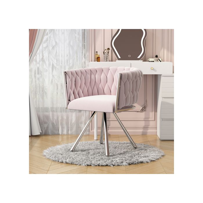 Fauteuil cosmétique - Velours - Pivotant 360° - Ergonomique - Design moderne