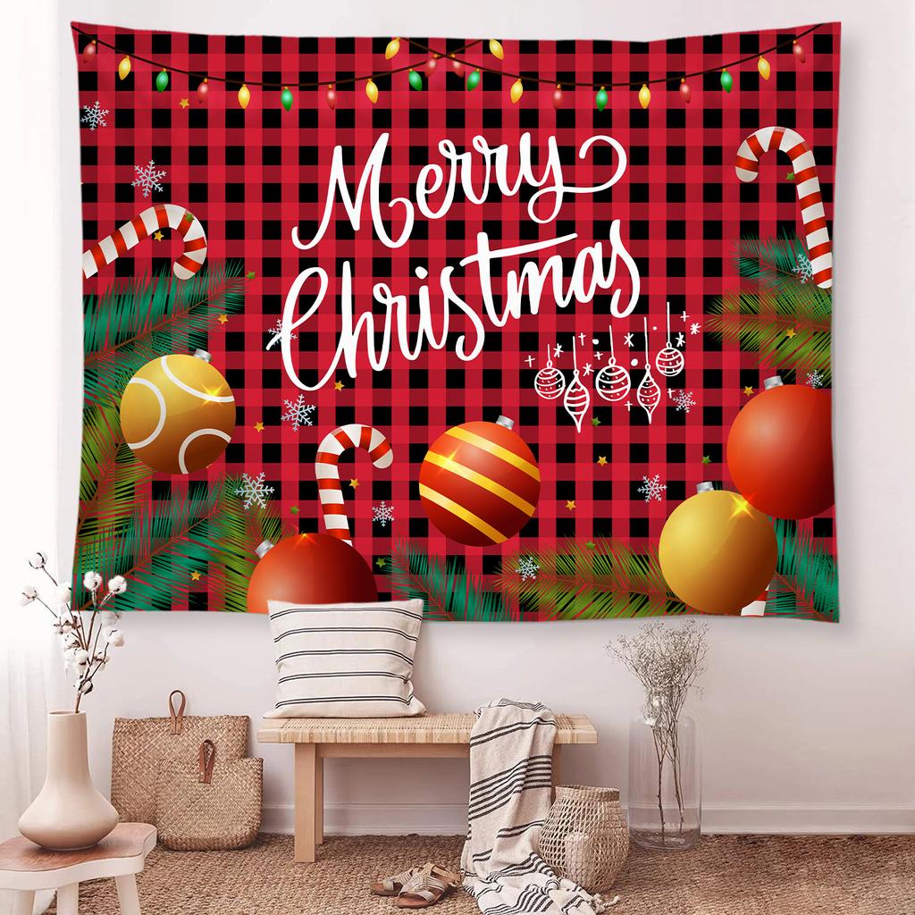 Снежная Рождественская елка камин Санта-Клаус гобелен с принтом настенный фон тканевый декор рождественское украшение для дома и комнаты