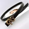 Черный сетчатый ремень с ретро-пряжкой в виде золотой змеи: Элегантный европейско-американский модный аксессуар для женщин