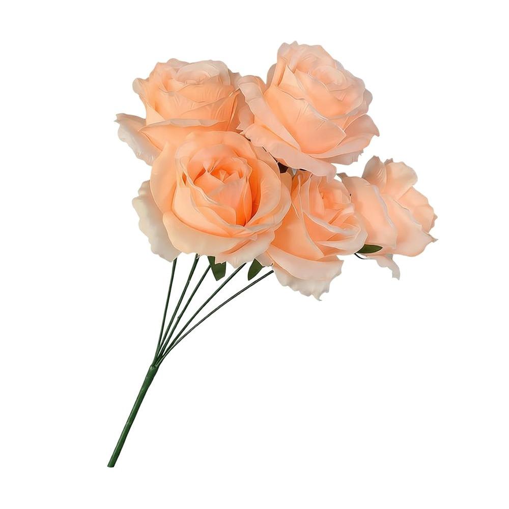 Silk Artificial Rose Flower 5 Heads Wedding Floral for Wedding and Festival Decoration