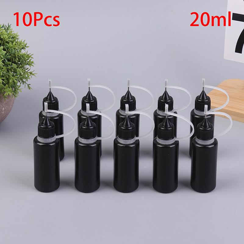 Diy Quilling Tool Empty Needle Tip Glue Bottle With Black Cap Liquid Dropper Containers With Silicone Rings For Crafting