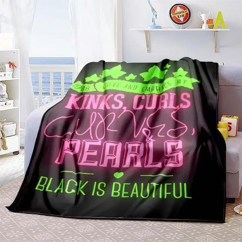 AKA Pattern Flannel Blanket Lightweight Fashion Bed Sofa Air Conditioning Fashionable Leisure Picnic Travel Napping Soft Throw