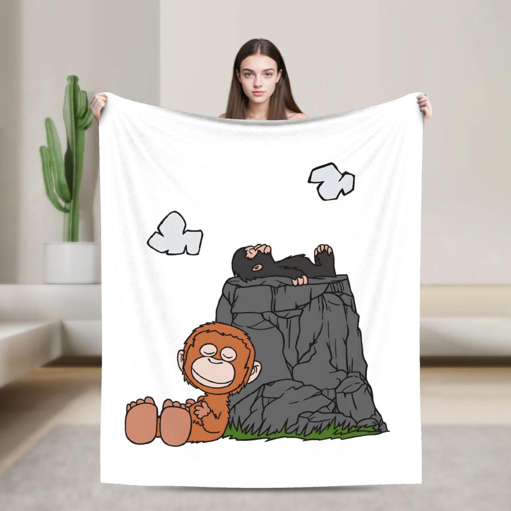 Soft Bedding Throws Travel Monkey Punch Blanket Flannel Bedspread For Bedroom Trend Sofa Bed Cover