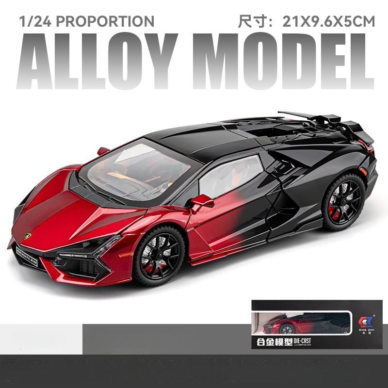 1:24 Lamborghini Revuelto Racing Car Alloy Metal Model Computer Desktop Ornaments Trendy Decoration Birthday Present For Boys