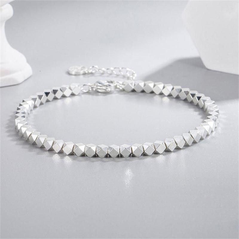 Женские браслеты на руку из стерлингового серебра 925 пробы с блестящими шариками неправильной формы, роскошные дизайнерские ювелирные аксессуары