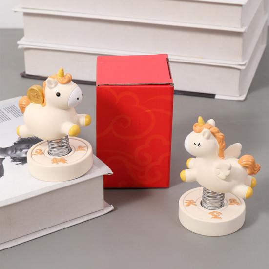 Мультяшная фигурка лошади Yousheng Приносит удачу, богатство, мини-статуэтка лошади, игрушка-непоседа «Весенняя лошадь», новогоднее украшение-орнамент