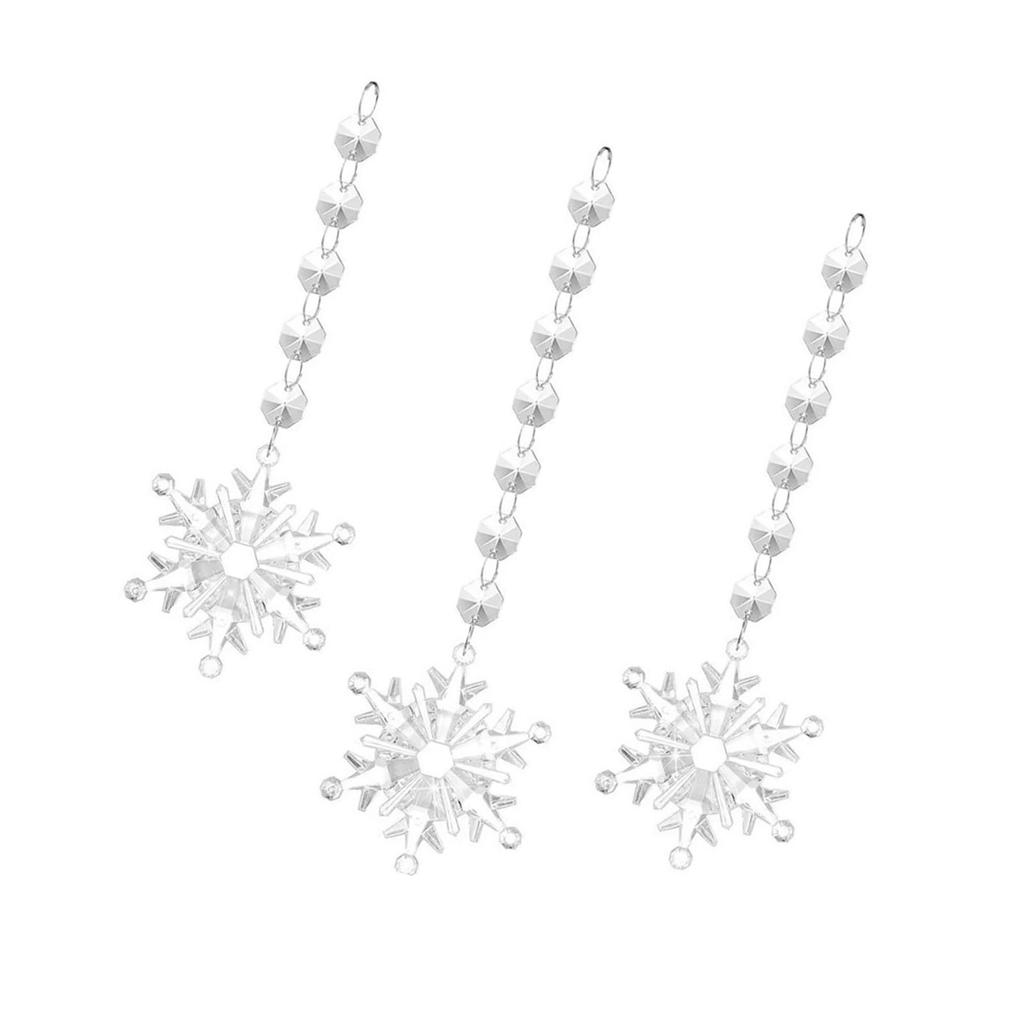 30 Pcs Snowflake Icicle Decoration Exquisite Acrylic High Transparency Hanging Snowflake Ornament Fo