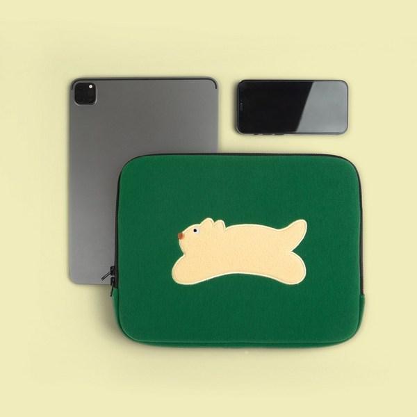 Абсолютно новая сумка для ноутбука с вышивкой в рамке Todong Todong friends (iPad/13/15 дюймов), легкие шаги (зеленый)