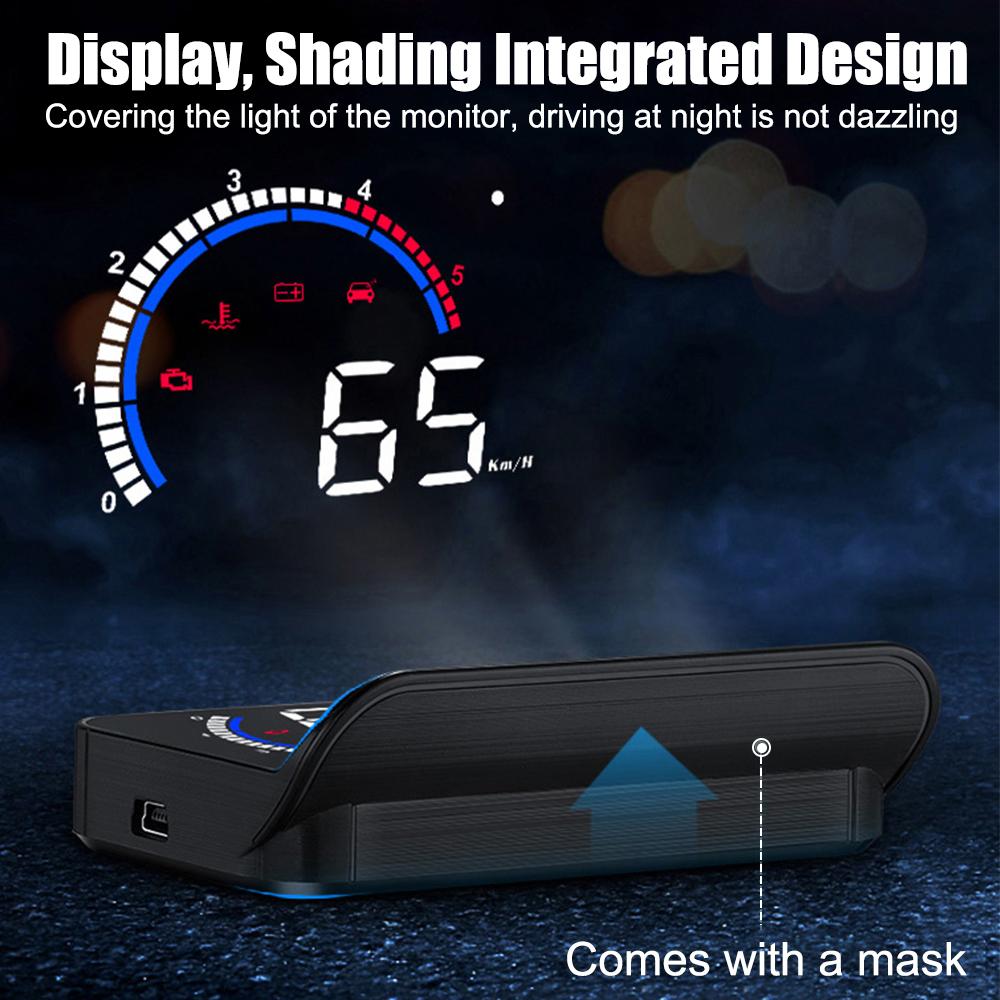 Универсальный проектор на лобовое стекло автомобиля, дисплей на лобовом стекле, спидометр M13 HUD, GPS, компас, часы, измеритель скорости, цифровой будильник