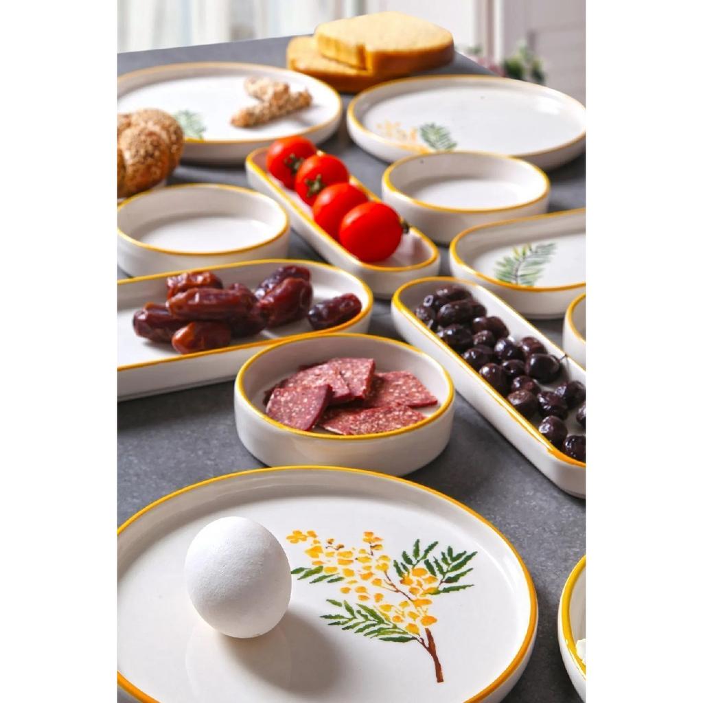 14 Piece 6 Persons Poppy Pattern Luxury Breakfast Set Presentation Set