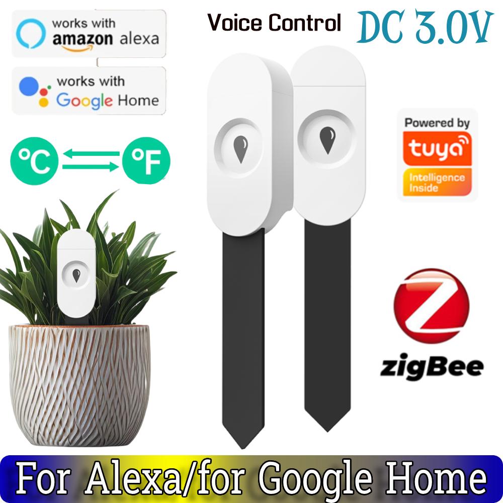 Датчик влажности почвы Zigbee Приложение для удаленного мониторинга Тестер влажности и температуры Автоматизация сада Детектор полива для растений