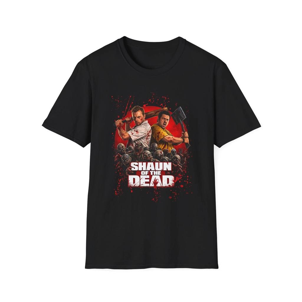 ZX Summer Hot Selling Shaun of The Dead Tshirt Horror Movie Poster Design Mens Round Neck Short Sleeved Tshirt