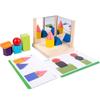 Kids 3D Geometry Education Board Game Logical Thinking Reasoning Toy Montessori Mirror Puzzle Matching Three View Teaching Aids