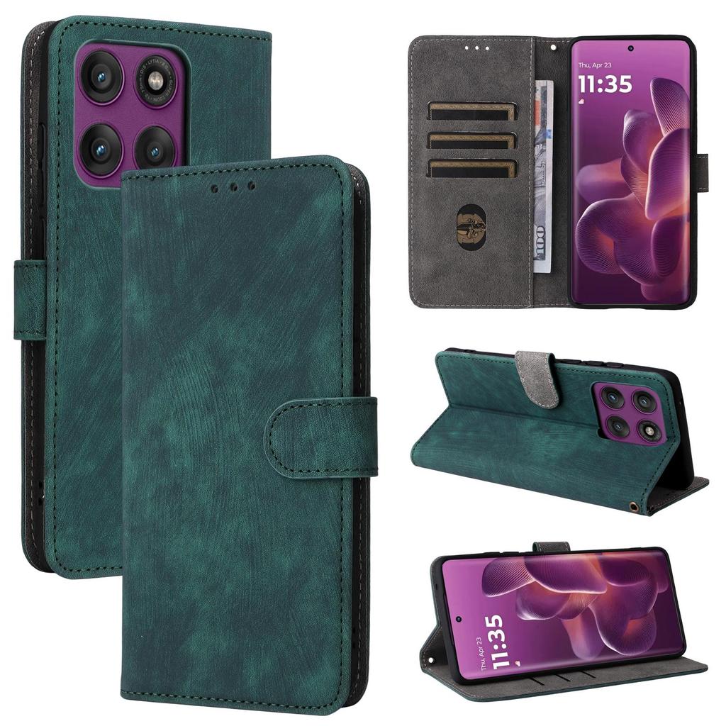 Flip Cover for Motorola Edge 60 Pro PU Leather Full-Body Protection With [RFID Blocking] Shockproof Durable Retro Phone Case