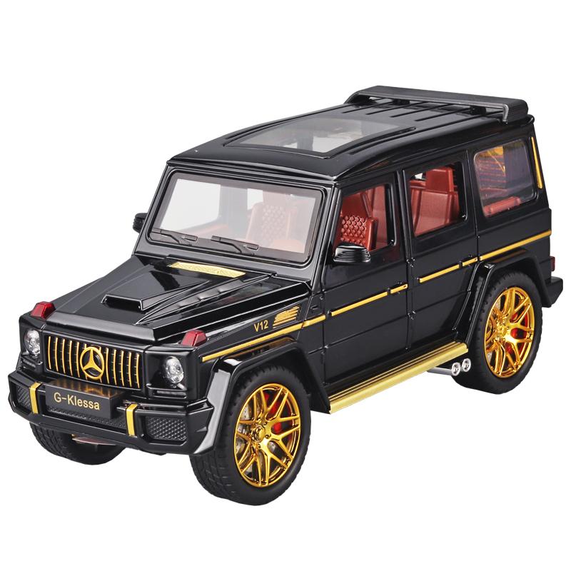 Новый 1:24 AMG G63 Модель автомобиля из цинкового сплава, литая модель игрушечной машины с инерционным механизмом, со звуком и светом, подходит для детей, мальчиков, подарочная коллекция, украшения
