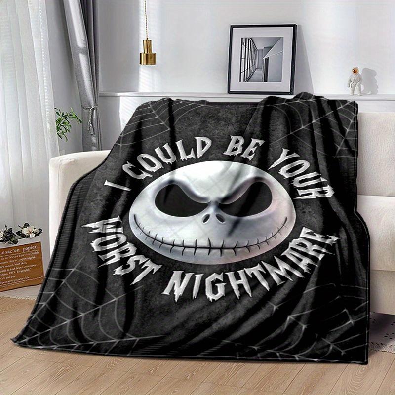 1pc. Nightmare Before Christmas Jack Skellington Throw Blanket, Cozy Blanket for Bed, Couch, Car Seat Cover, Gift Idea for Friends and Famil