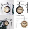 Outdoor Bracket Garden Station Wall Clock Double Sided Clock