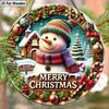Christmas Decoration Sign,indoor Hanging decorations,2D Flat Wooden Products with Snowman pattern,Christmas Gifts for Friends and Family