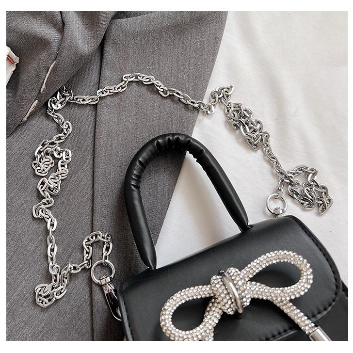 Женская модная маленькая сумка с бантом, новинка весны 2024, универсальная сумка через плечо