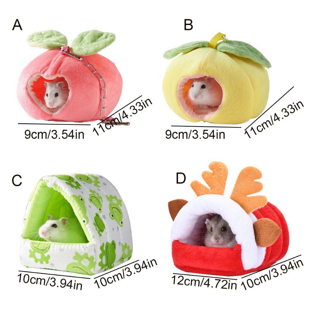 Cartoon Hanging Hamster Hammock Fruit Shape Hamster Cotton House Guinea Pig Nest Winter