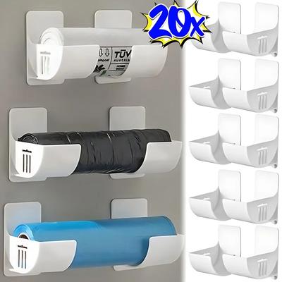 20/2 шт. Держатель для пакетов для мусора Настенный пластиковый диспенсер для пленки-пакетов Органайзер для хранения мусорных пакетов для кухни