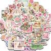 50PCS Retro Pink Collage Doodles Sticker Cartoon Laptop Graffiti Luggage Home Waterproof Art Picture Scrapbook Cartoon Sticker
