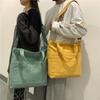 Canvas Bag Female Ins Japanese Literature and Art Large-capacity Tote Bag Solid Color Simple Small Fresh Girl Student Oblique Span Bag