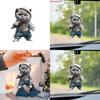 Cartoon Cute Grey Cat Pattern Acrylic Pendant For Car Decoration Interior