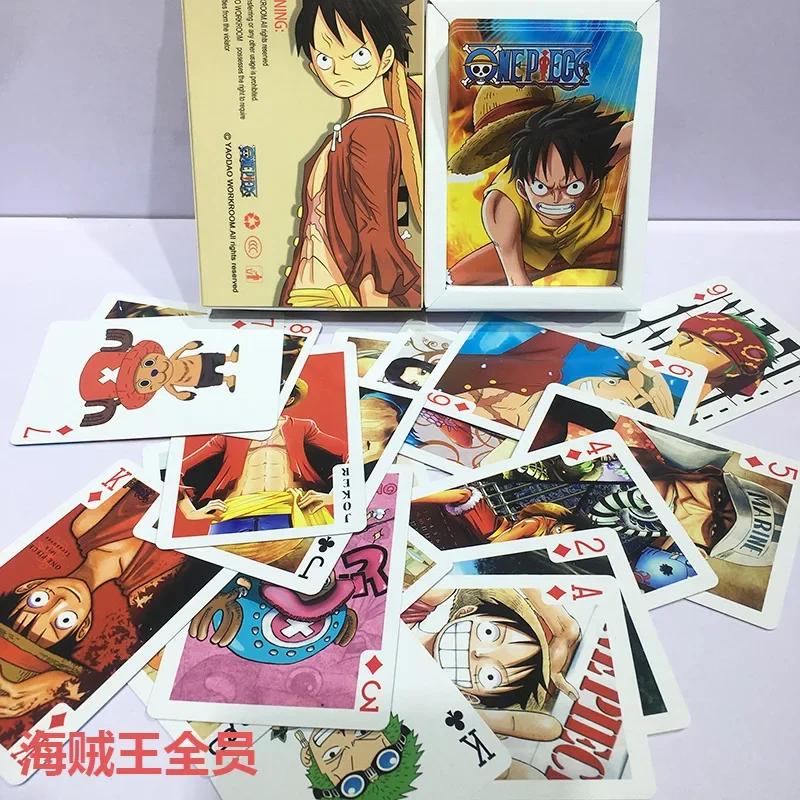 НОВЫЙ One Piece Горячий Японский Аниме Реквизит Monkey D Luffy Roronoa Zoro Tony Chopper Узор Joba Бумажные покерные Модели игрушки Подарок покер