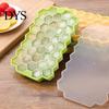 Форма для кубиков льда с крышкой, 37 ячеек, соты, без BPA, медленно тающие, многоразовая, маленькие кубики, с крышкой, легкое извлечение, силиконовая форма для морозильной камеры