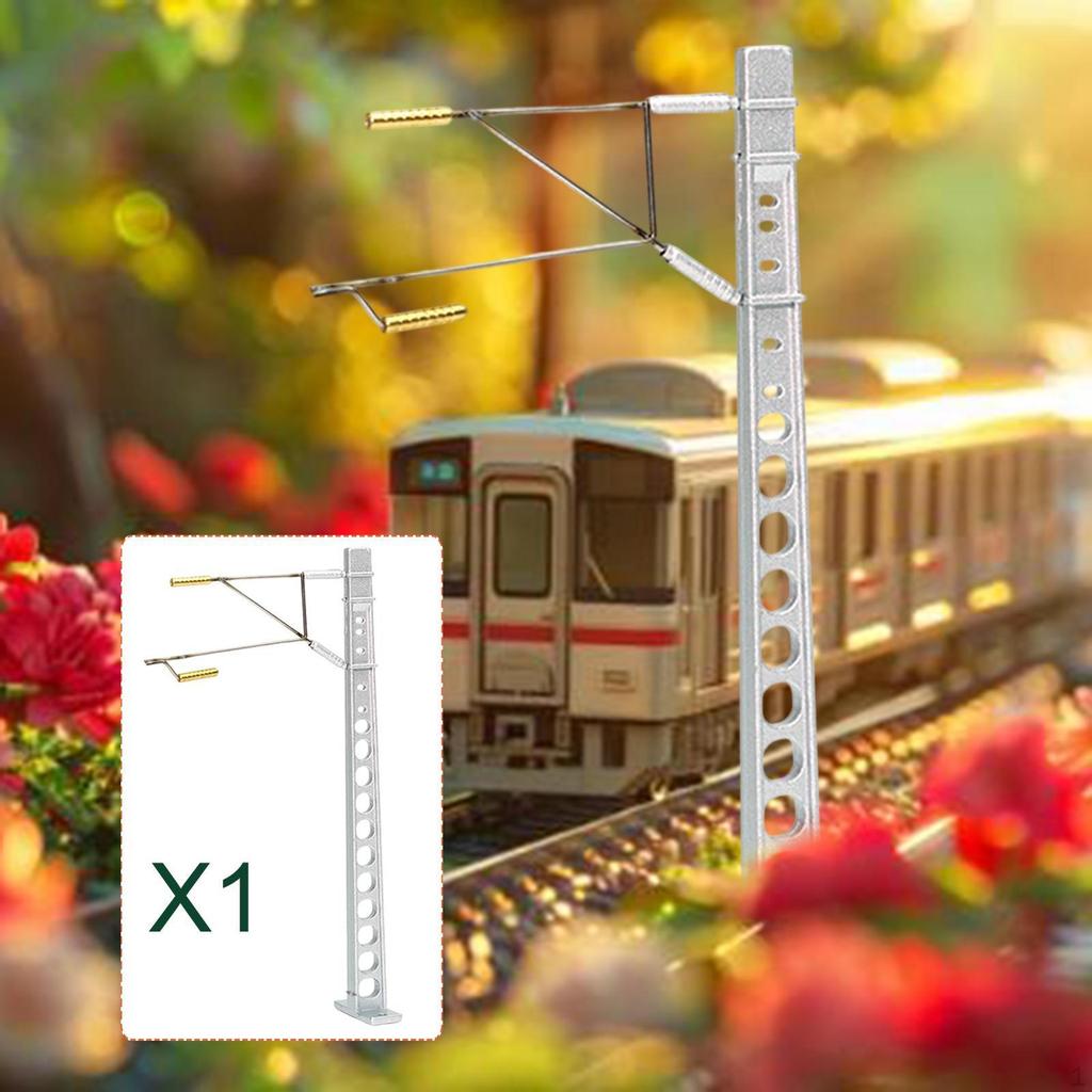 Overhead Line Post 1:87 HO Scale Support Pole Realistic Catenary Mast for Railroad Diorama Scene DIY