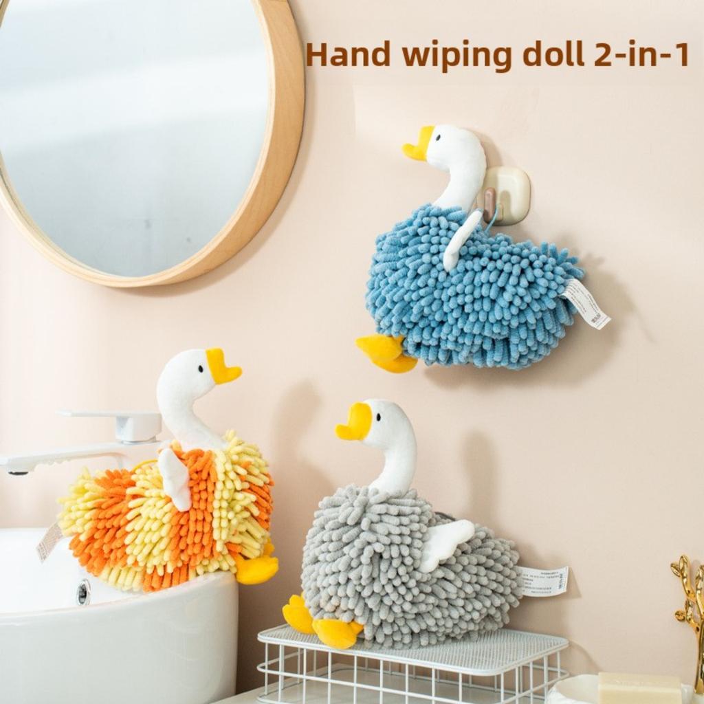 Cartoon Animal Shenier Hand Towel 2-in-1, Children and Adults Thick and Cute Hanging Hand Towel