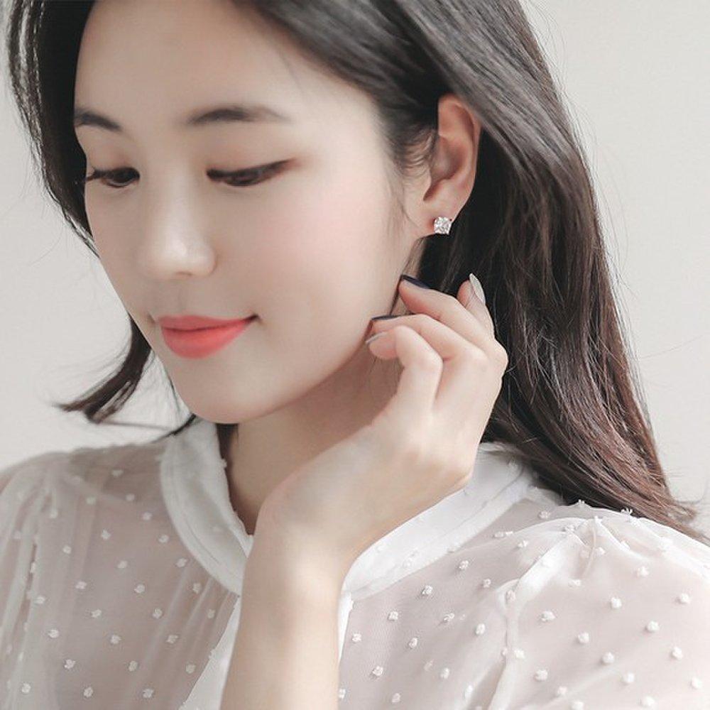 Jlauren 01M03273 Daily Rose Gold Cubic Zirconia Earrings - 4mm