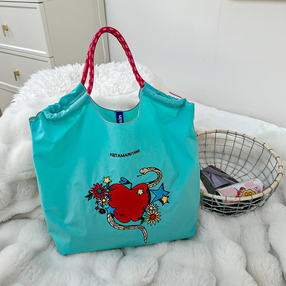 Embroidery Shopping Bag Women'S Fashion Niche Large Capacity Shoulder Bag Tide