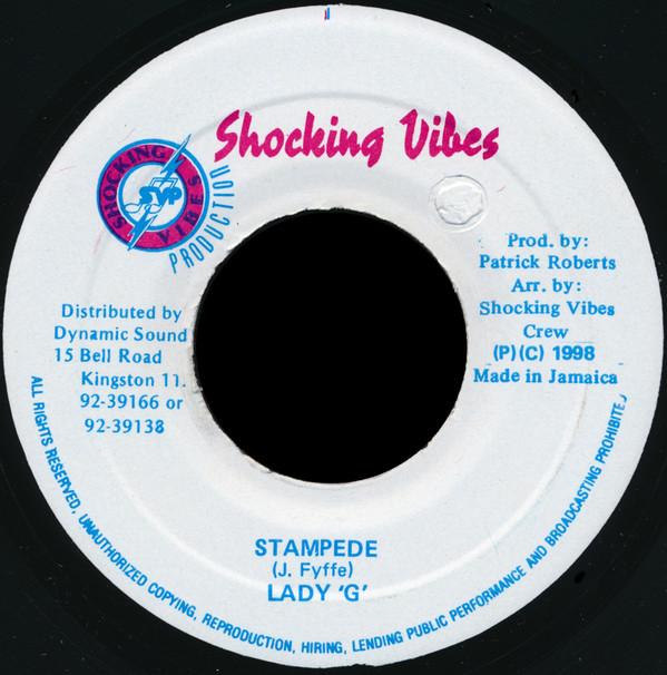 7-дюймовая пластинка LADY G Stampede NONE Shocking Vibes 1998 Ямайка Регги Ска Даб Б/у