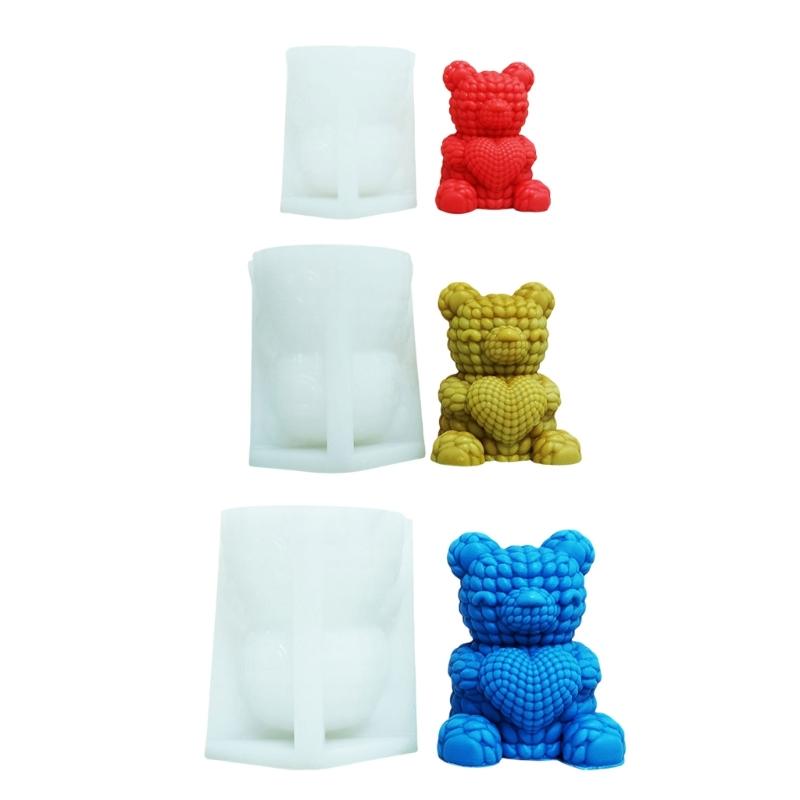 Bear Designs Candle and Home Decors Artistic Bear Shaped Silicone Mould for Crafters in Home Decoration Crafts