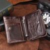 CONTACT'S Genuine Leather Wallet Men Vintage Coin Purse Male Portmane Card Holder Short Wallets