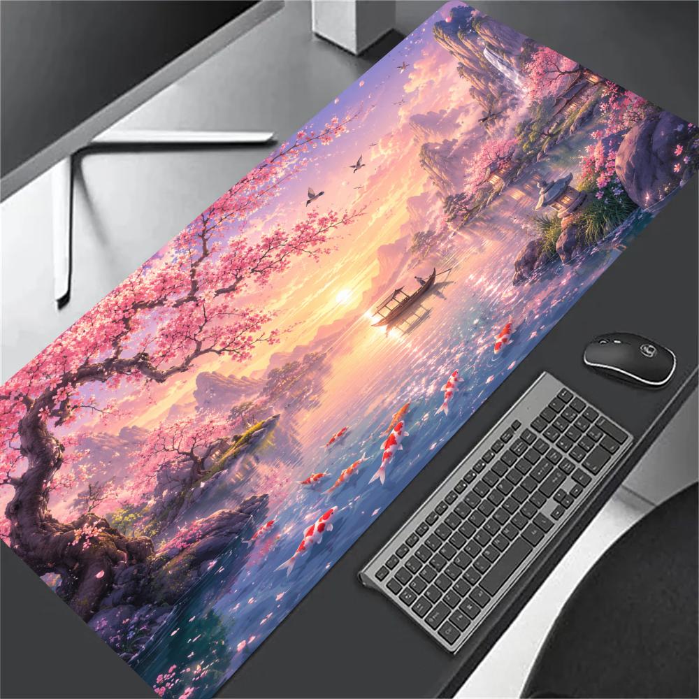 Cherry blossom Mouse Pads Pc Accessories Desk Mat Desk Interior Setup Mousepad Gamer Playmat Room Decoration Rug Big Mousepepad