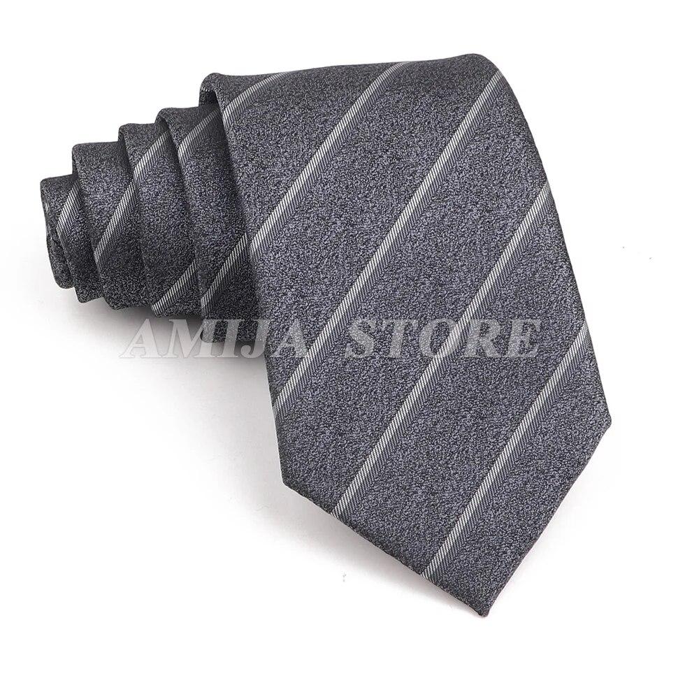 Men's Stripe Grey Navy Blue Wedding Ties Jacquard Woven 8CM Ployster Polka Floral Neck Ties