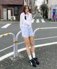 MARGARIN FINGERS Round Lace Shorts (Sky Blue)
