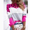 Autumn Winter Women Knitted Sweater Elegant Fashion Contrast Color Long Sleeve O Neck Loose Sweater Female Leopard Pullover