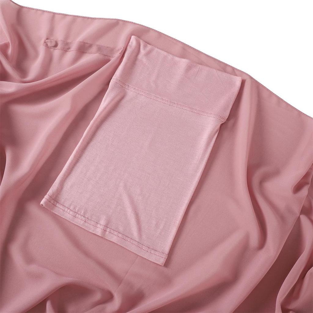 Solid Pearl Chiffon Scarf, Base Cap, & Magnetic Buckle Set