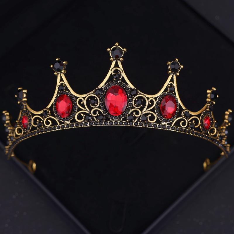 Baroque Vintage Princess Queen Bridal Crown Headwear Crystal Tiara For Women Wedding Crown Hair Dress Accessories Jewelry Crown